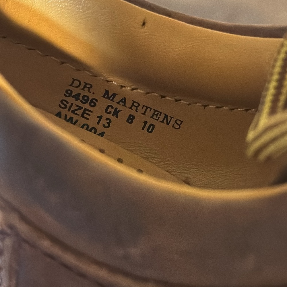 Dr. Martens Air Wair England Original Brown Leather Shoes Children Size 13 - Picture 7 of 8
